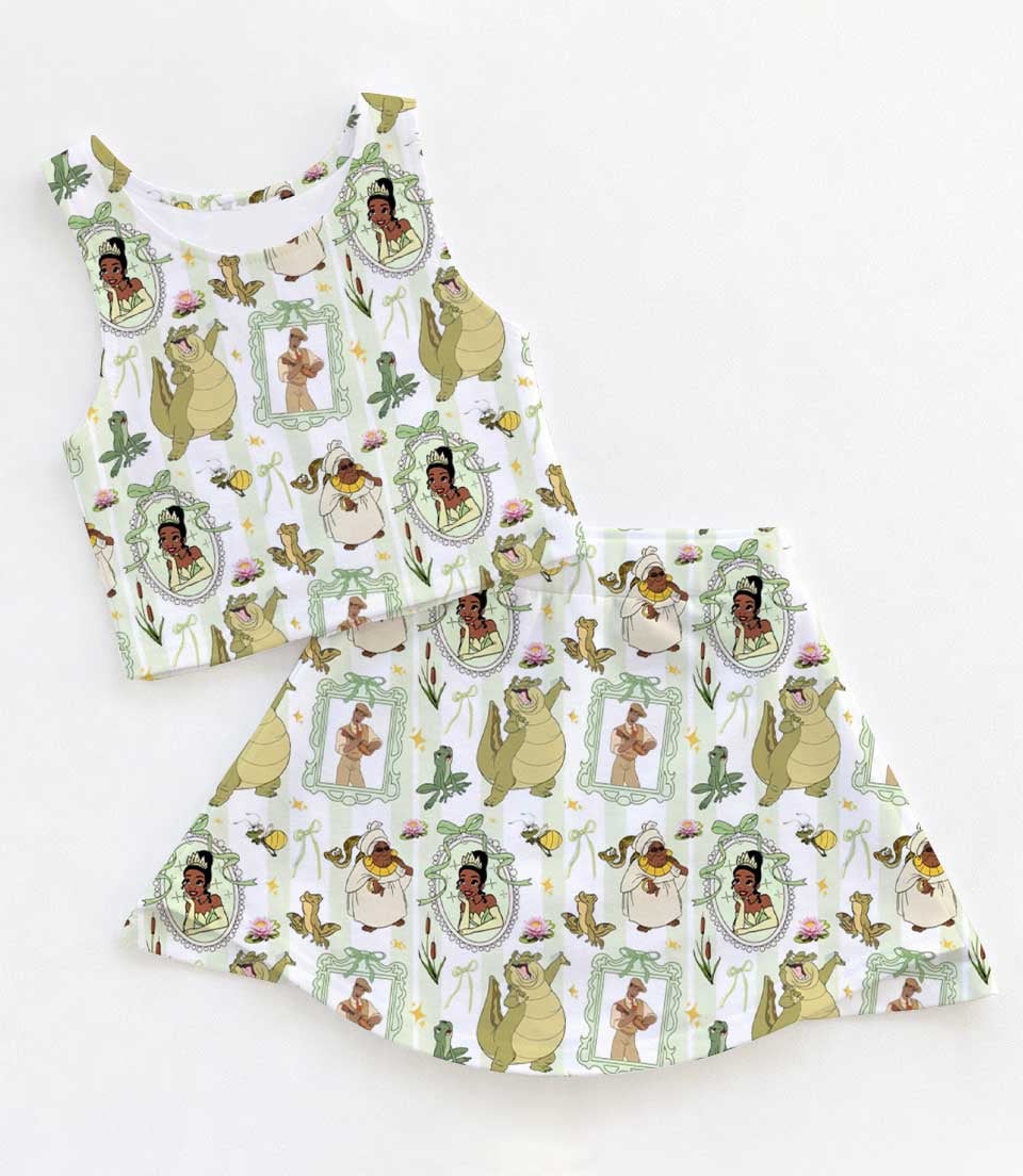 Women's Tiana Princess Activewear Set, Athletic Dress & Skort Outfit, Family Matching Sportswear