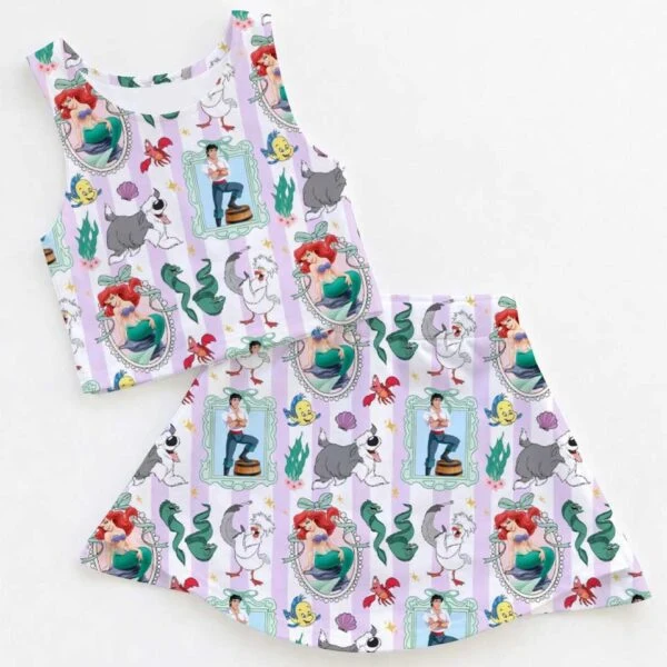 Women's Ariel Princess Activewear Set, Athletic Dress & Skort Outfit, Family Matching Sportswear