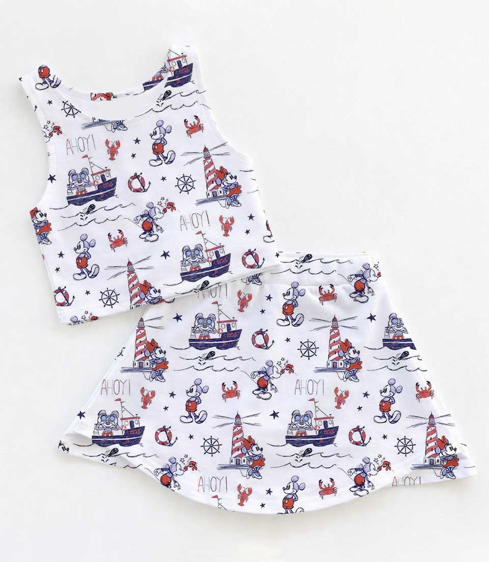 Disney Cruise Squad Dress Set, Mickey & Friends Summer Vacation Outfit