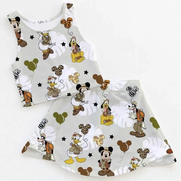 Women's Safari Mickey Activewear Set, Athletic Dress & Skort Outfit, Family Matching Sportswear