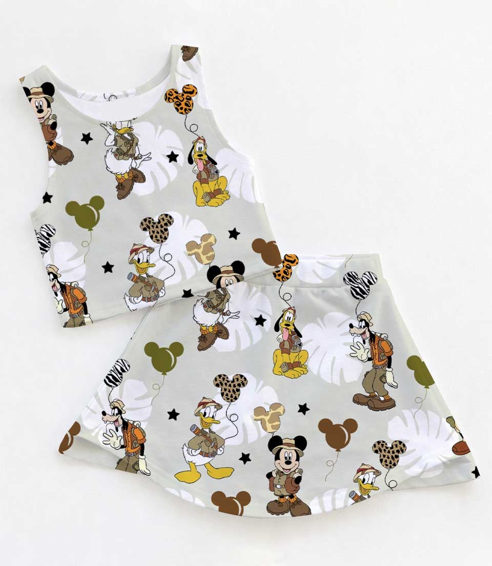 Women's Safari Mickey Activewear Set, Athletic Dress & Skort Outfit, Family Matching Sportswear