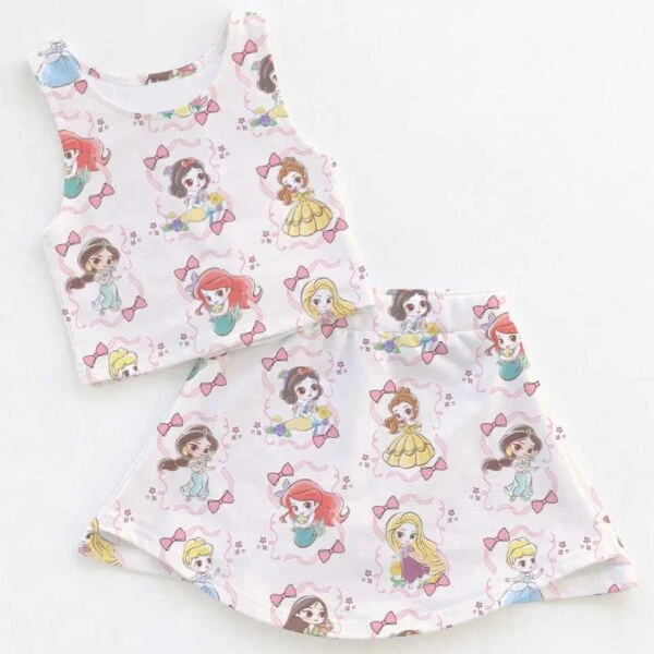 Women's Disney Princesses Activewear Set, Athletic Dress & Skort Outfit, Family Matching Sportswear