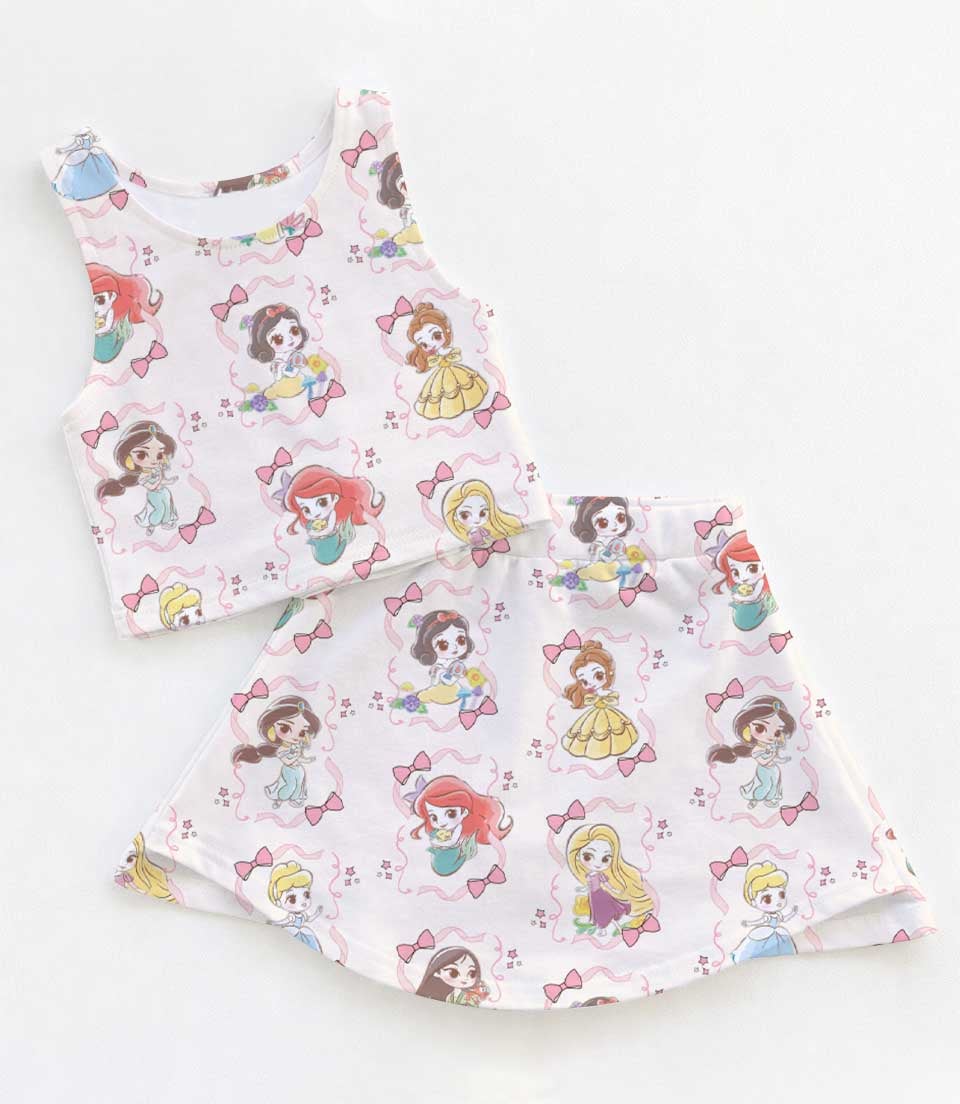 Women's Disney Princesses Activewear Set, Athletic Dress & Skort Outfit, Family Matching Sportswear