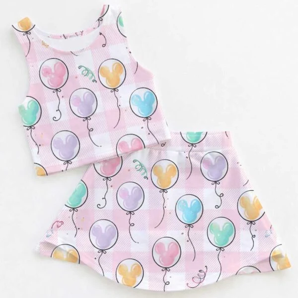 Women's Minnie Pastel Activewear Set, Athletic Dress & Skort Outfit, Family Matching Sportswear