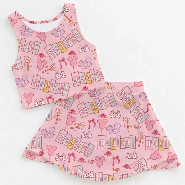 Disney Mickey & Friends Dress Set, Magical Pastel Park Snacks Vacation Outfit