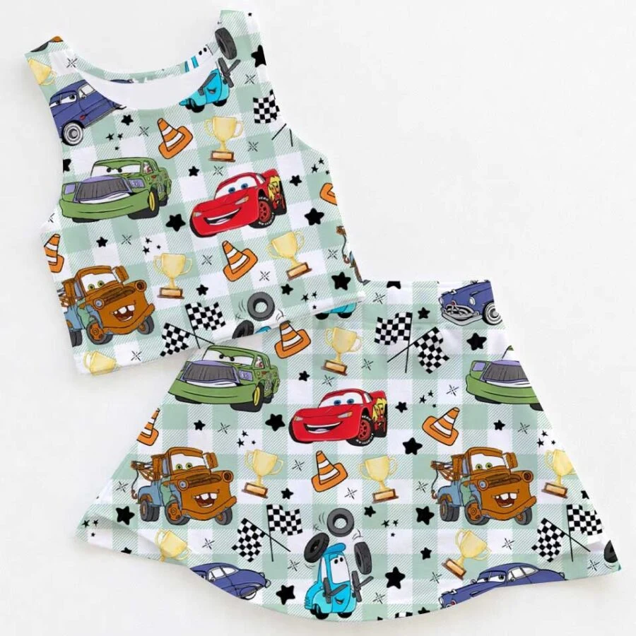 Disney Cars Activewear Set, Coquette Bows Lightning McQueen Family Birthday Outfit