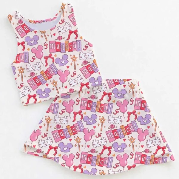 Disney Mickey & Friends Dress Set, Magical Pastel Park Snacks Vacation Outfit