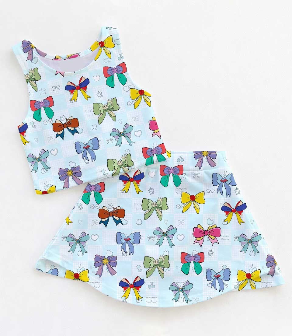 Women's Disney Princess Coquette Activewear Set, Cute Bow Athletic Dress & Skort Outfit