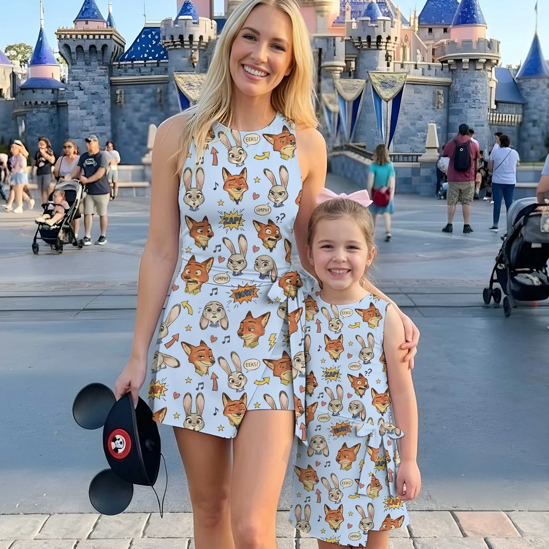 Girls Disney Nick Wilde and Judy Hopps Blue Tennis Dress Skirt, Family Matching Outfit