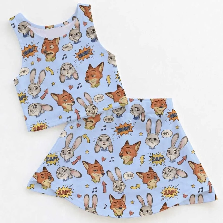 Zootopia Characters Dress Set, Judy Hopps Nick Wilde Family Vacation Outfit