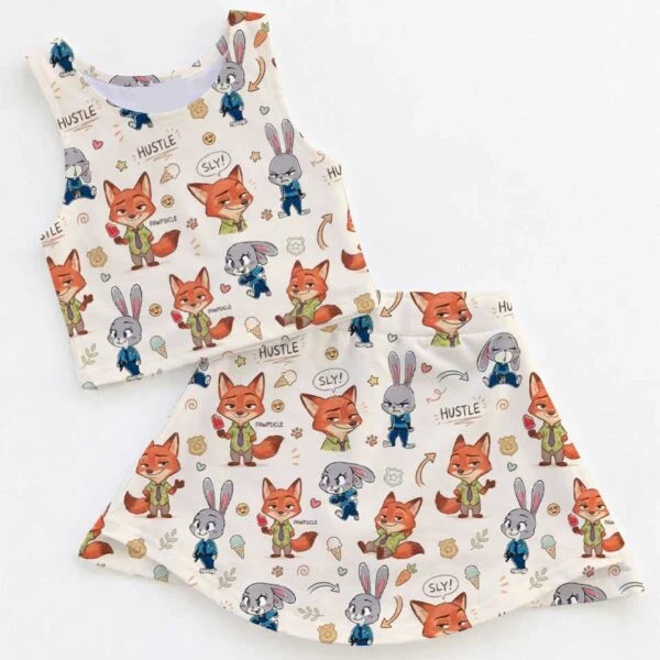 Women's Nick & Judy Activewear Set, Zootopia Athletic Dress & Skort Outfit, Family Matching Sportswear