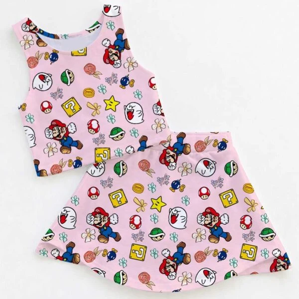 Mario Video Game Dress Set, Retro Gaming Family Vacation Outfit