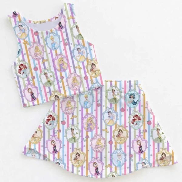 Women's Disney Princess Activewear Set, Cartoon Athletic Dress & Skort Outfit, Family Matching Sportswear