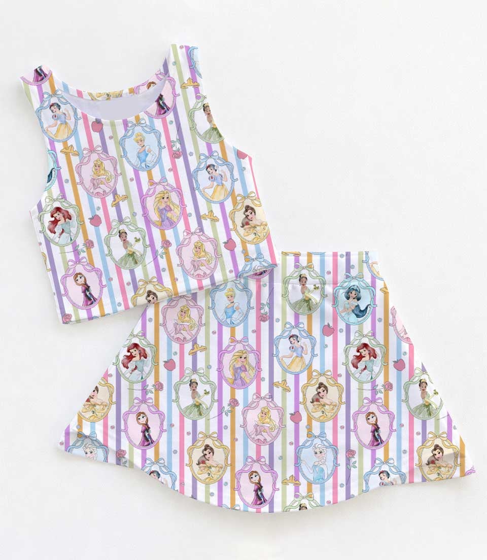 Women's Disney Princess Activewear Set, Cartoon Athletic Dress & Skort Outfit, Family Matching Sportswear