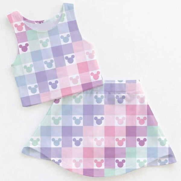 Women's Disney Magical Pastel Activewear Set, Athletic Dress & Skort Outfit, Family Matching Sportswear