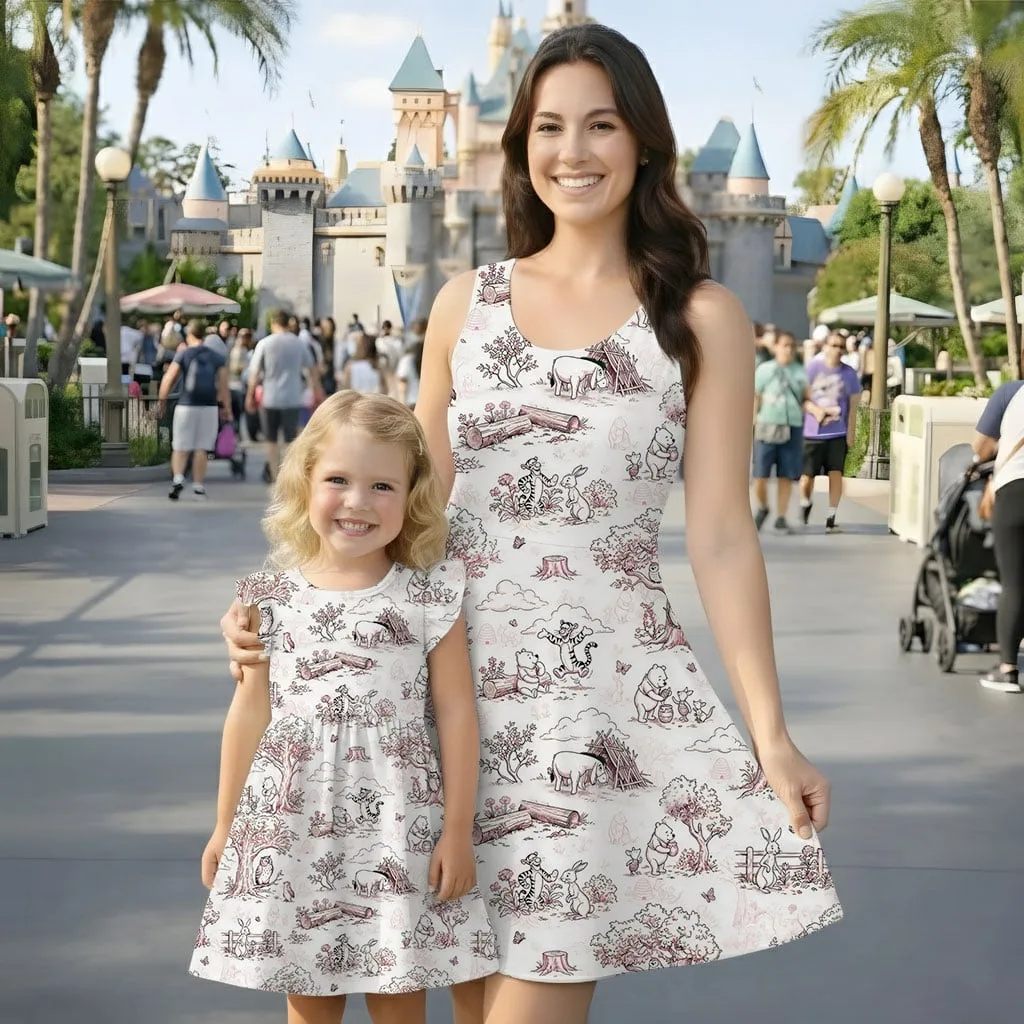 Disney Winnie The Pooh And Friends Mommy & Me Dress, Mama Mini Family Matching Outfit