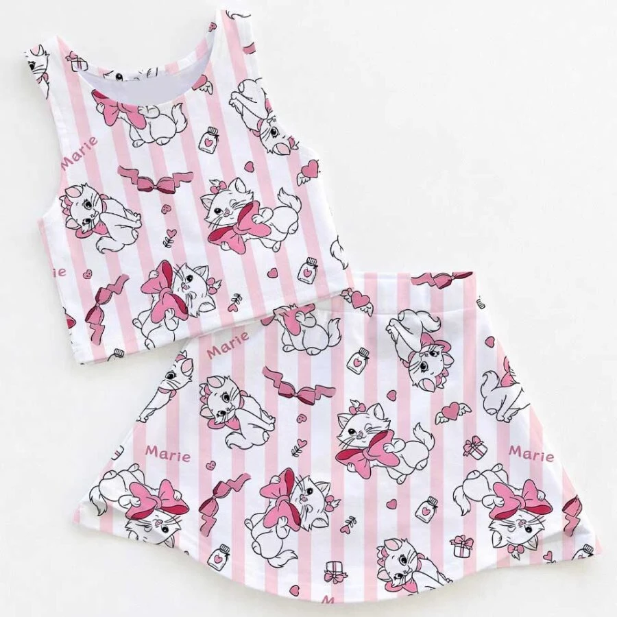 Disney Cat Marie Dress Set, Aristocats Family Vacation Outfit
