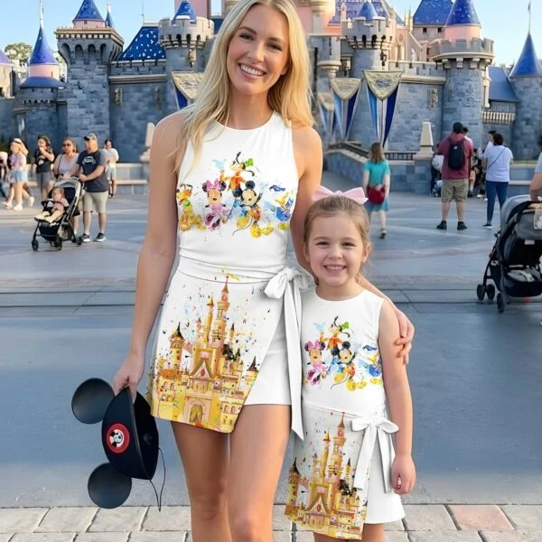 Girls Disney Characters Castle Tennis Dress Skirt, Family Matching Outfit
