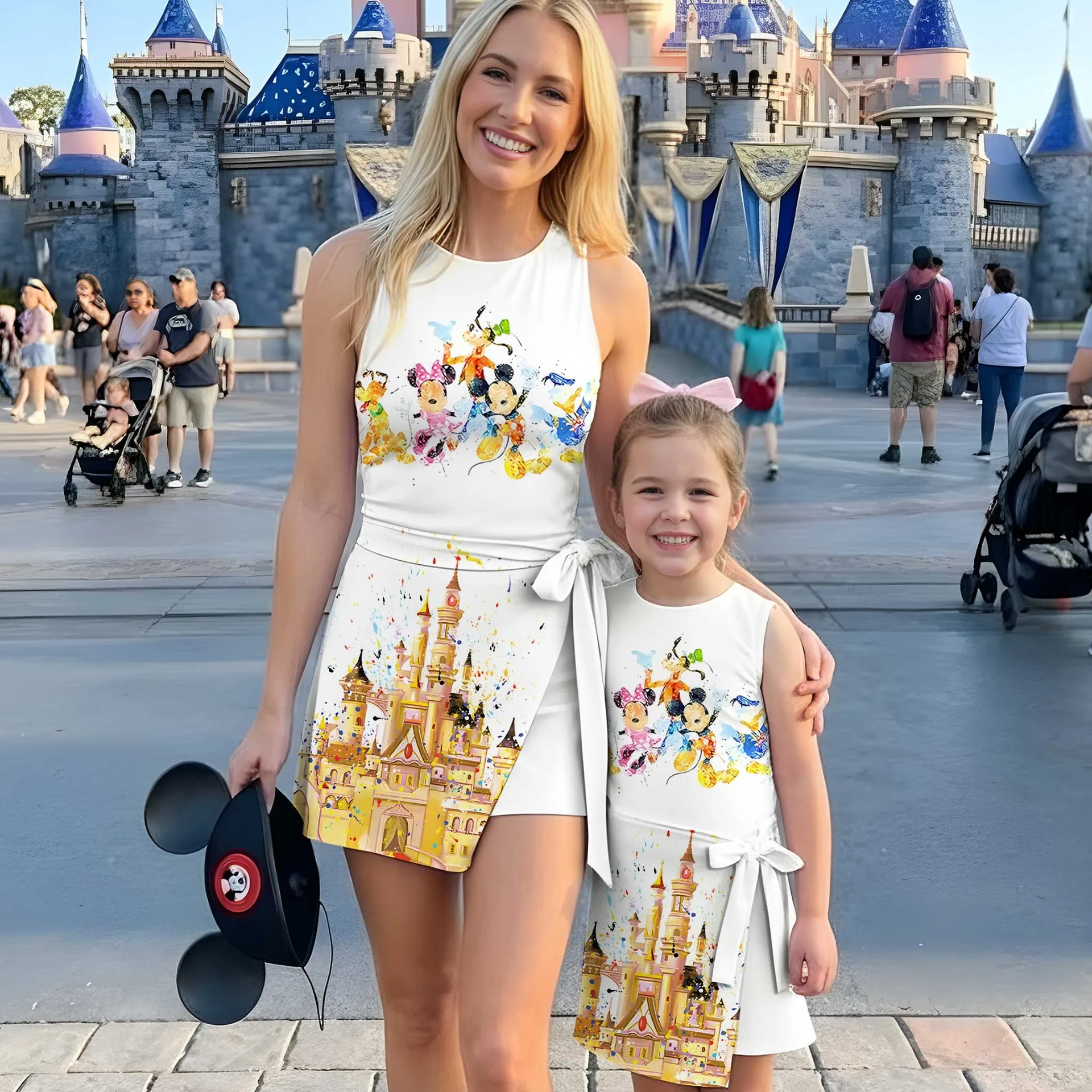 Girls Disney Characters Castle Tennis Dress Skirt, Family Matching Outfit