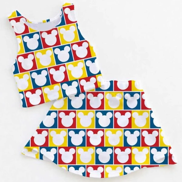 Mickey Mouse Rainbow Checkered Dress Set, Disney Family Vacation Outfit