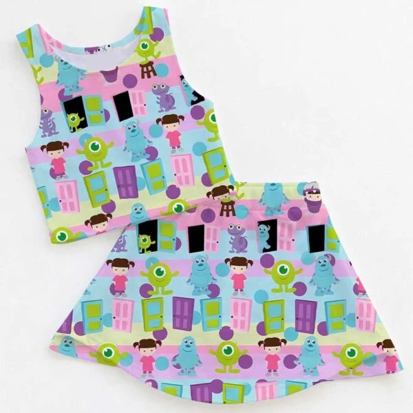 Women's Monsters Inc Coquette Tennis Dress, Athletic Skort Outfit, Cartoon Sports Dress