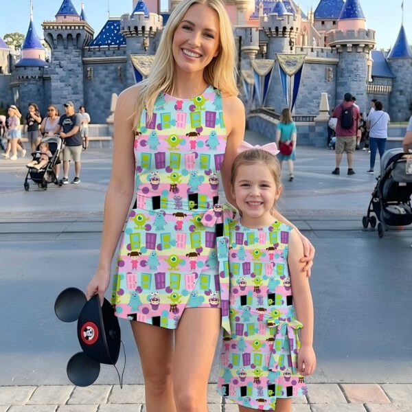 Girls Disney Monsters Inc Characters Tennis Dress Skirt, Family Matching Outfit
