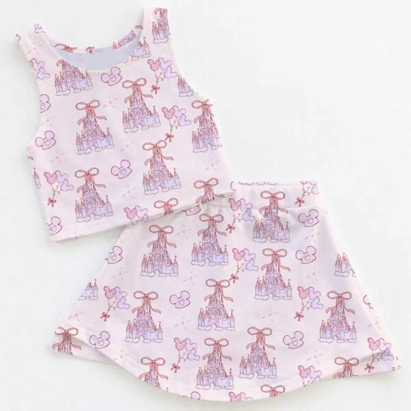 Women's Minnie & Pluto Activewear Set, Pink Magical Park Athletic Dress & Skort Outfit