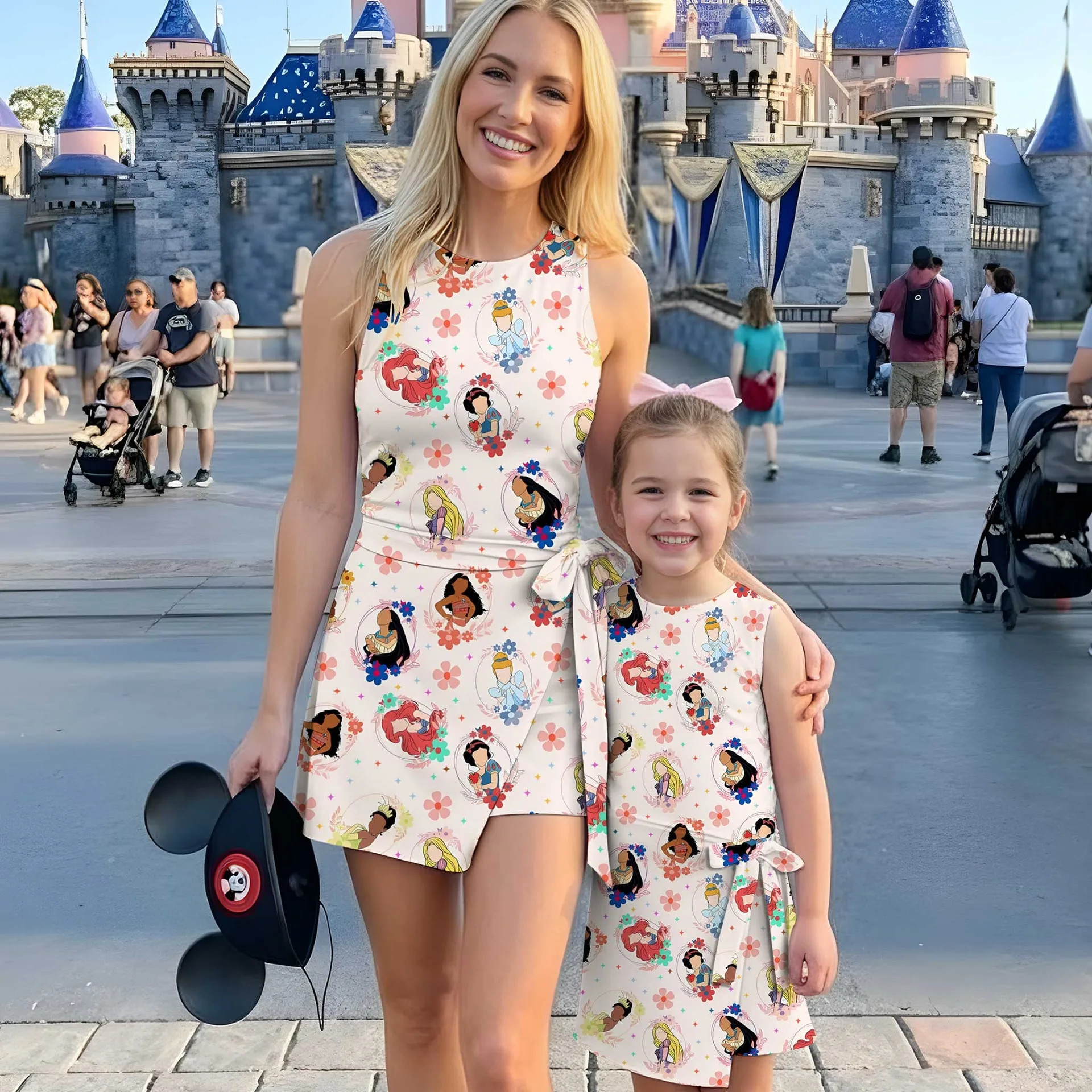 Girls Disney Princess Floral Tennis Dress Skirt, Family Matching Outfit