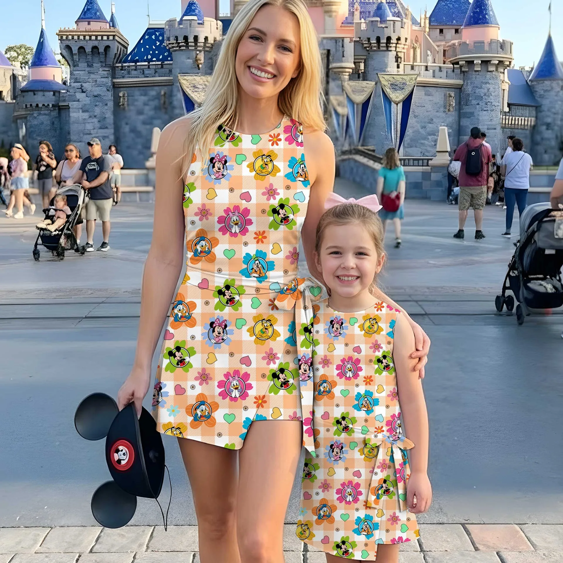 Girls Mickey Friends Floral Tennis Dress Skirt, Family Matching Disney Outfit