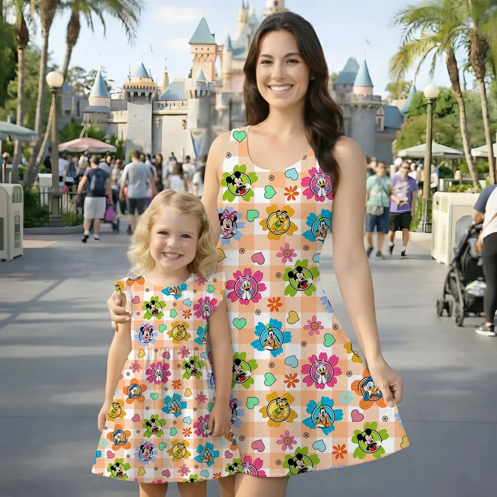 Mickey Friends Floral Mommy & Me Dress, Mama Mini Garden Matching Outfit