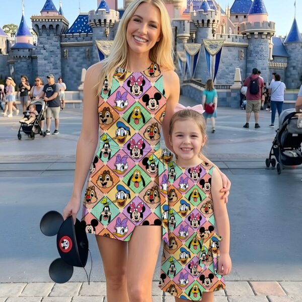 Girls Disney Mickey and Friends Argyle Tennis Dress Skirt, Family Matching Outfit