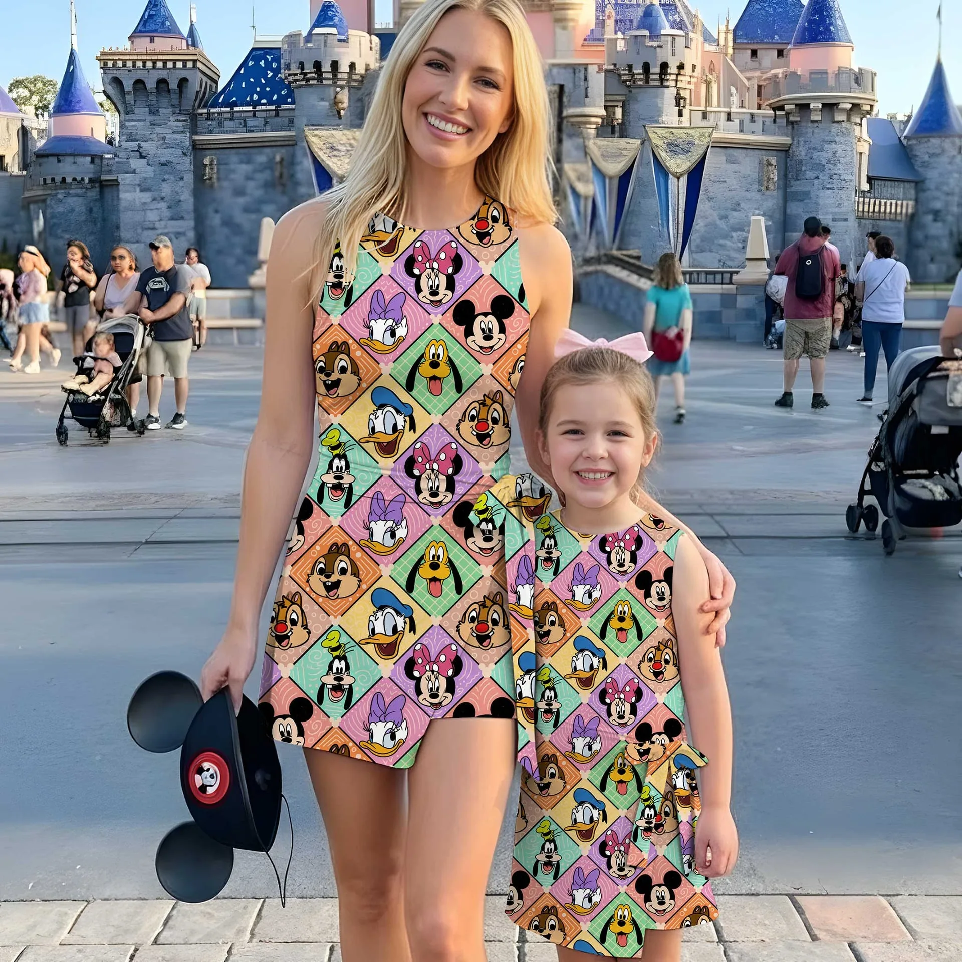 Girls Disney Mickey and Friends Argyle Tennis Dress Skirt, Family Matching Outfit