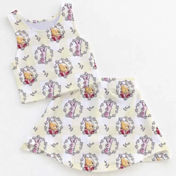 Women's Winnie the Pooh Activewear Set, Retro Honey Bear Athletic Dress & Skort Outfit