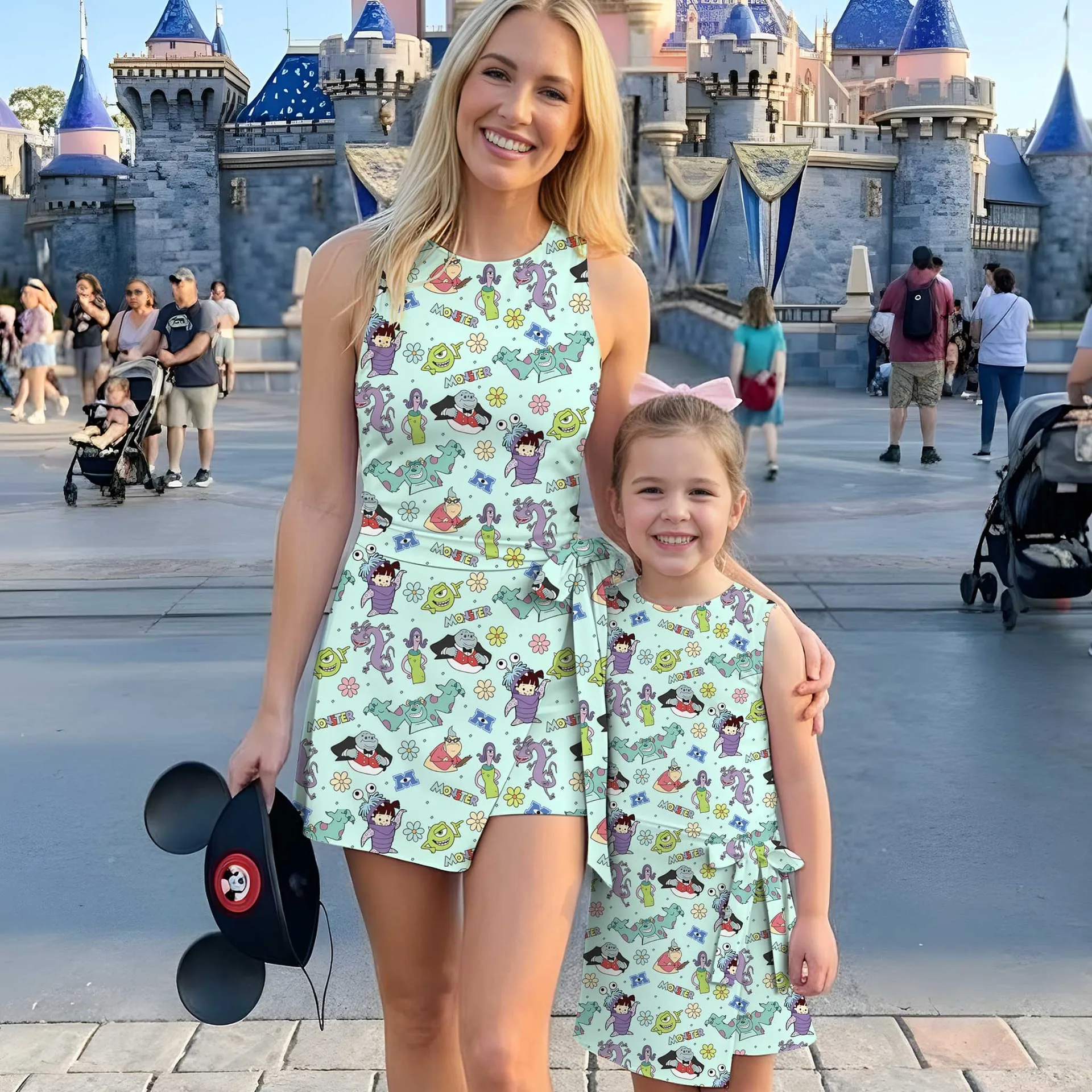 Girls Disney Pixar Monsters Inc Pastel Character Tennis Dress Skirt, Family Matching Outfit