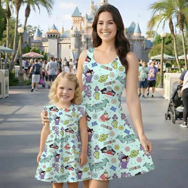 Monsters Inc Characters Mommy & Me Dress, Mama Mini Pixar Matching Outfit
