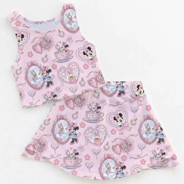 Women's Mickey Park Ride Activewear Set, Dumbo Teacups Carousel Athletic Dress & Skort Outfit
