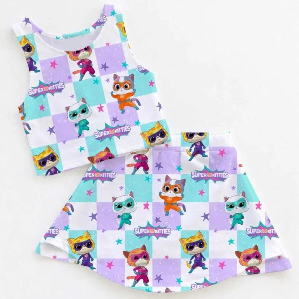 Women's Super Kitties Activewear Set, Buddy Bitsy Ginny & Sparks Athletic Dress & Skort Outfit