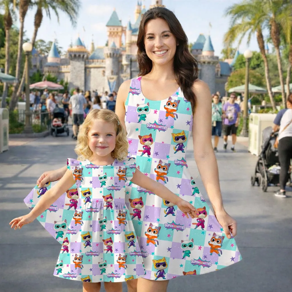 Super Kitties Coquette Ruffle Dress, Girls Summer Vacation Outfit