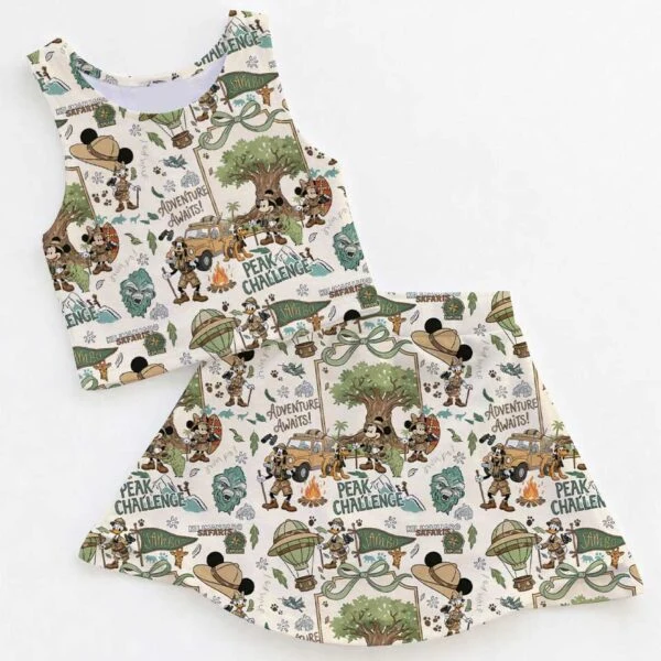 Women's Safari Mickey Activewear Set, Animal Kingdom Athletic Dress & Skort Outfit, Family Matching Sportswear