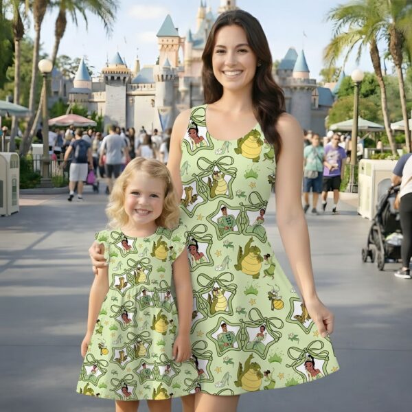 Disney Princess Tiana Mommy & Me Dress, Mama Mini Family Matching Outfit
