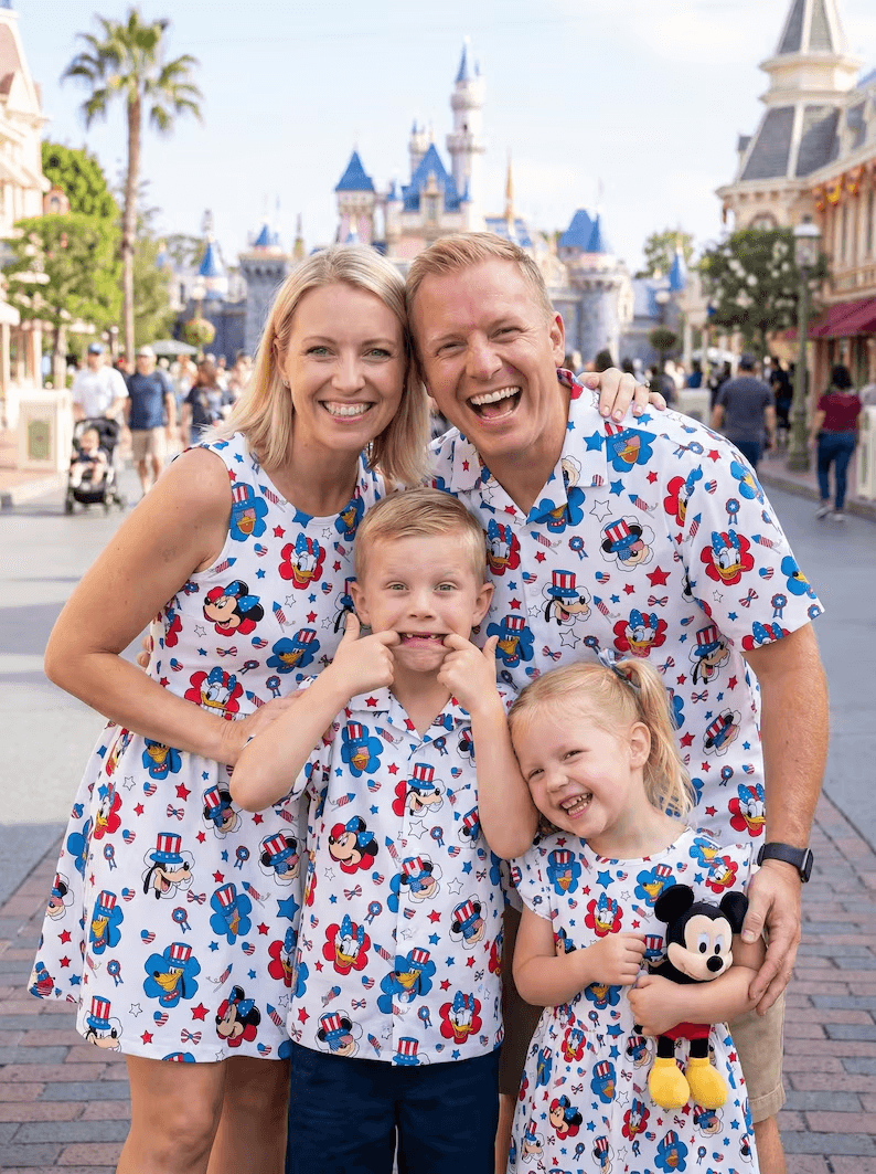 Family Disney Cruise Hawaiian Shirt Skater Dress Set, Mickey Minnie Matching Vacation Outfit