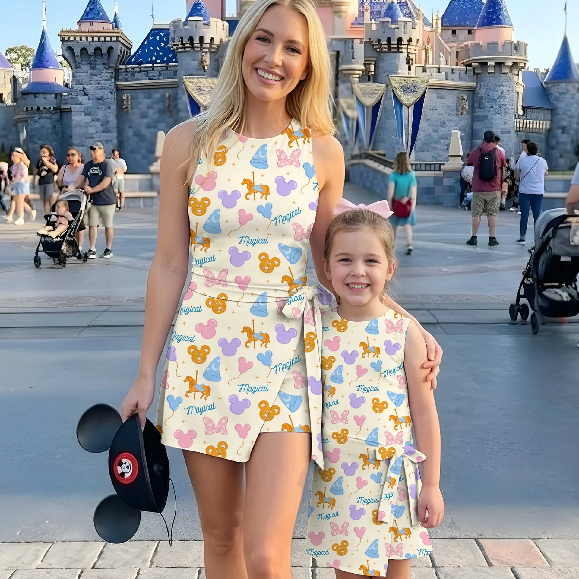 Girls Pastel Magical Mickey Tennis Dress Skirt, Family Matching Disney Outfit