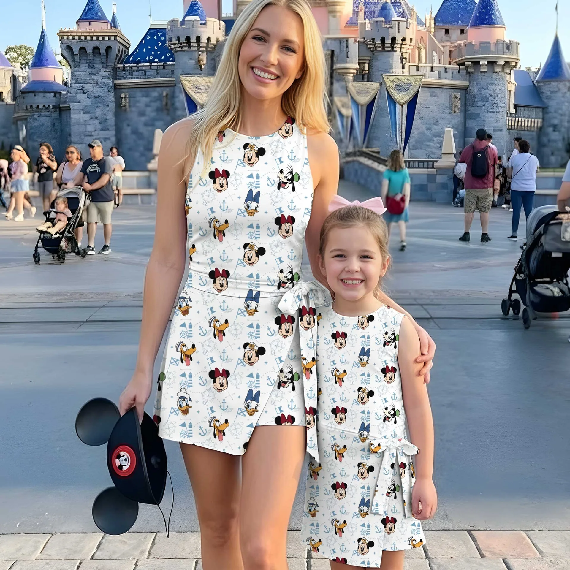 Girls Mickey Friends Nautical Tennis Dress Skirt, Family Matching Disney Cruise Outfit