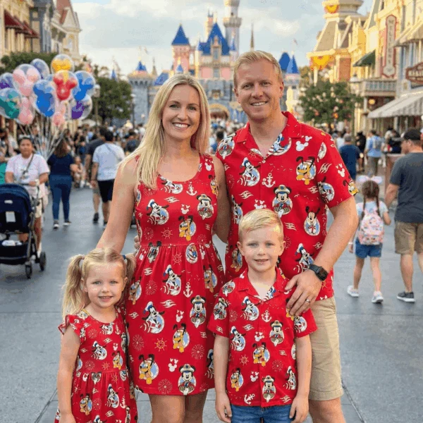 Family Mickey Minnie Sailor Hawaiian Shirt Dress Set, Disney Cruise Matching Outfit