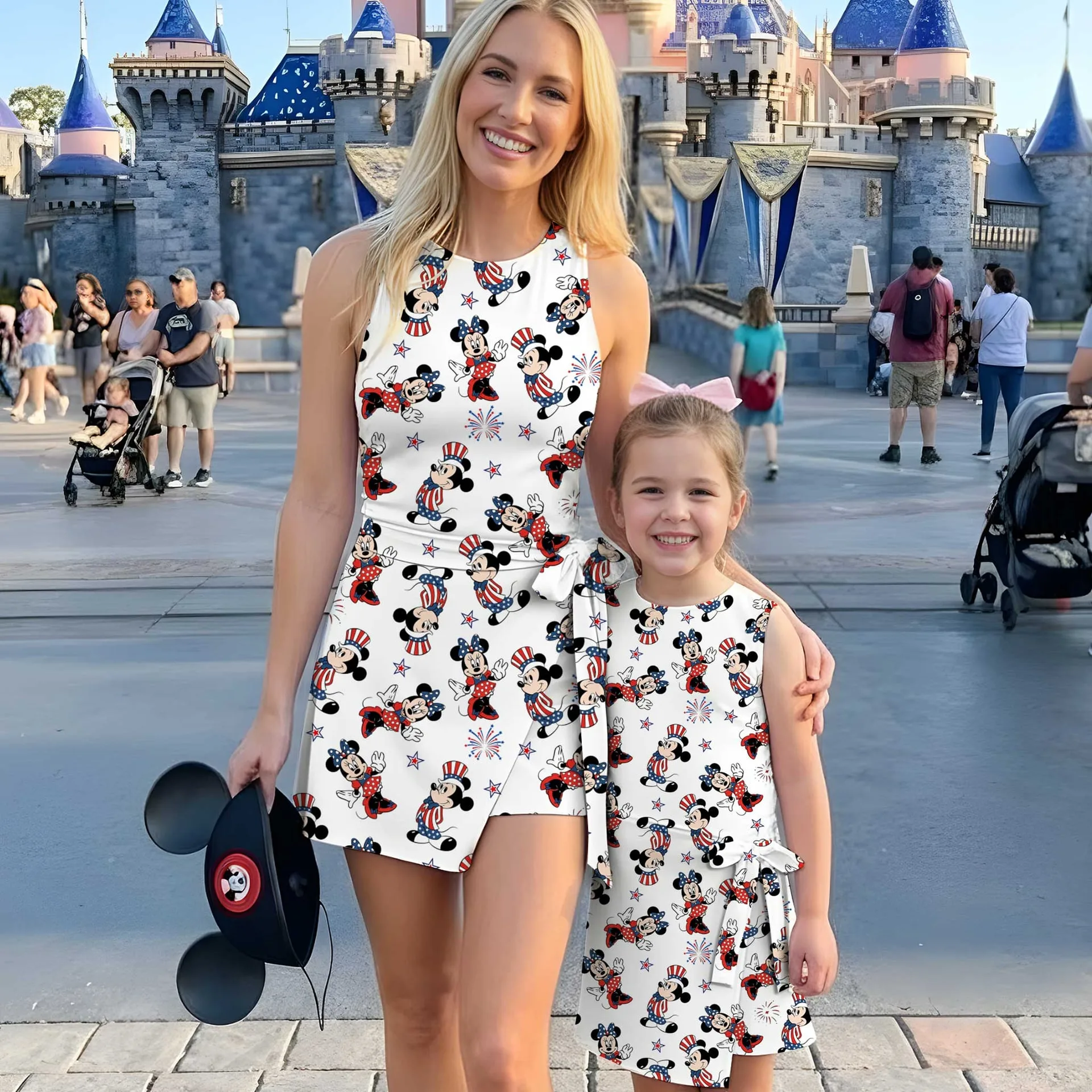 Girls Patriotic Mickey Tennis Dress Skirt, Family Matching Independence Day Outfit