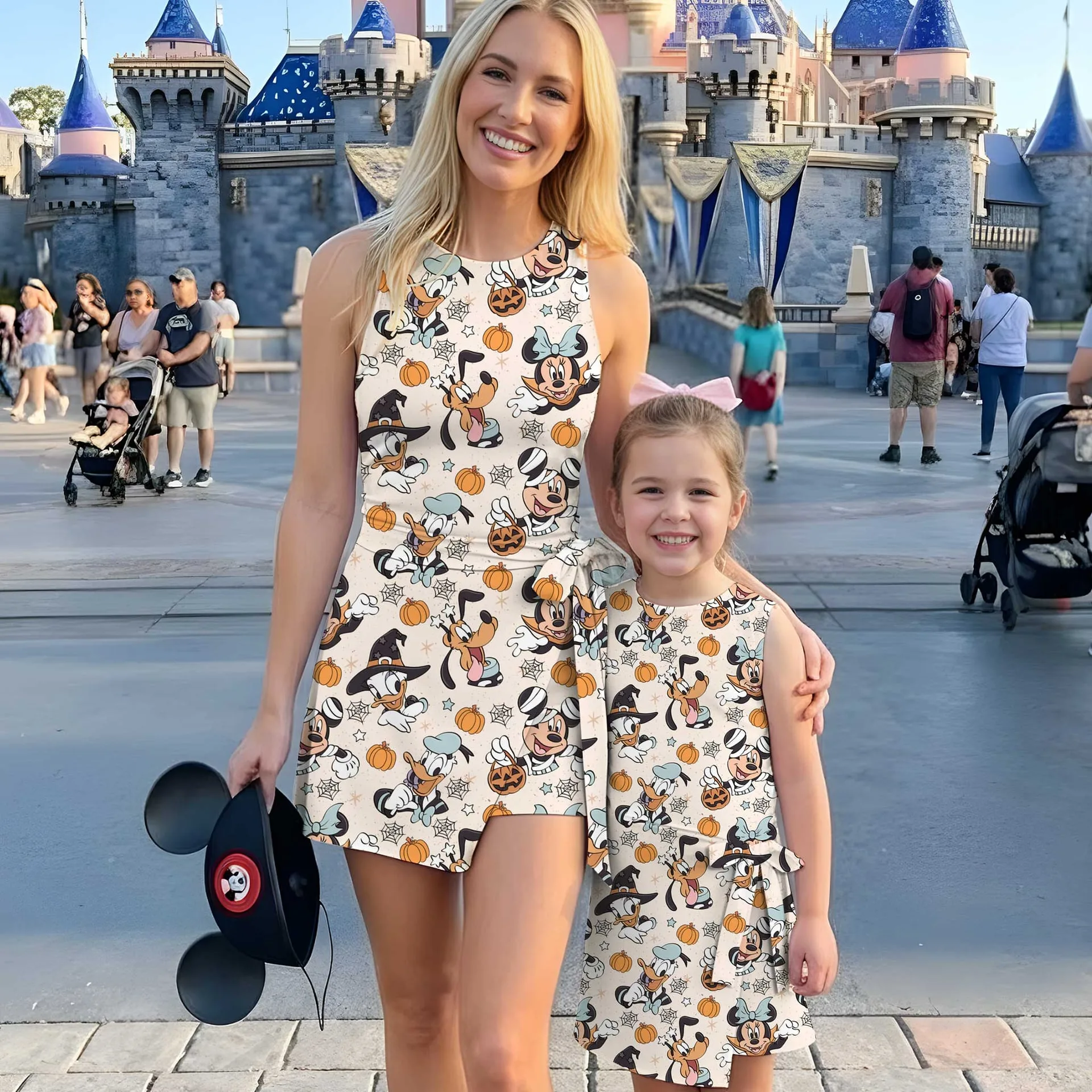 Girls Mickey Friends Halloween Tennis Dress Skirt, Family Matching Disney Outfit