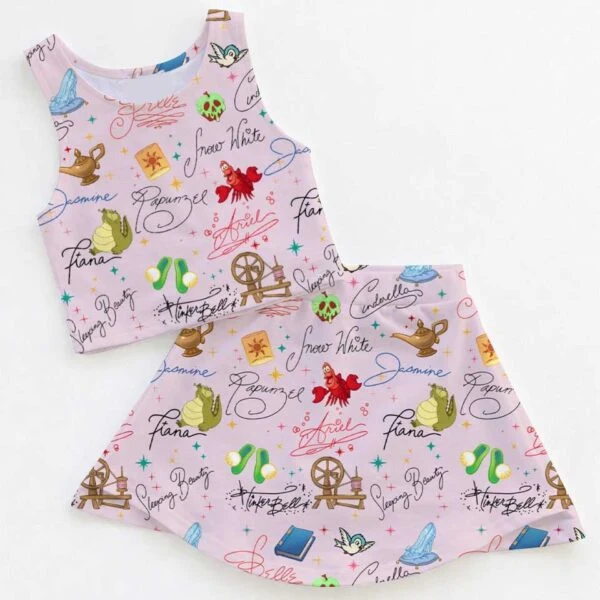 Women's Disney Magical Princess Water Activewear Set, Athletic Dress & Skort Outfit