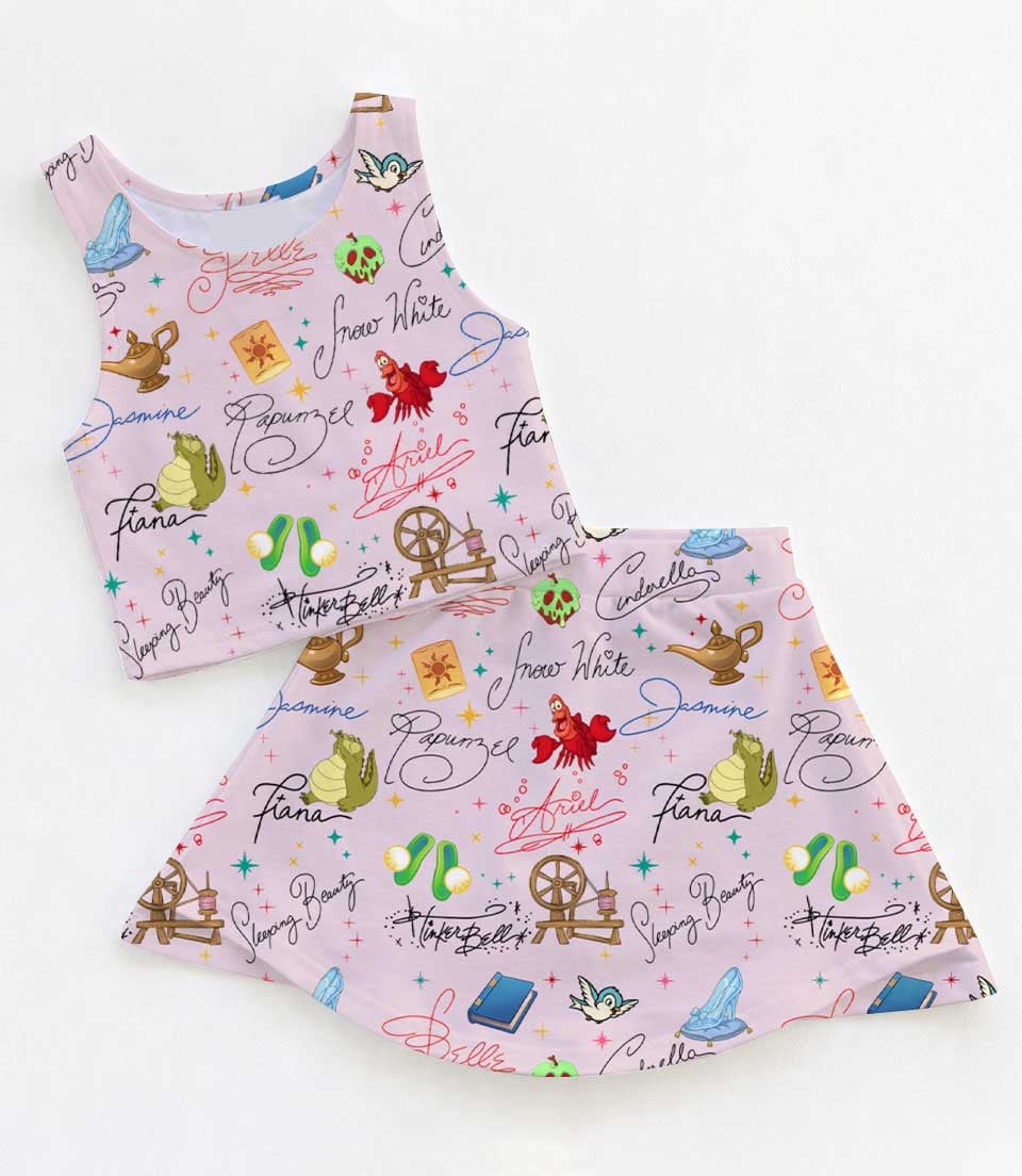 Women's Disney Magical Princess Water Activewear Set, Athletic Dress & Skort Outfit