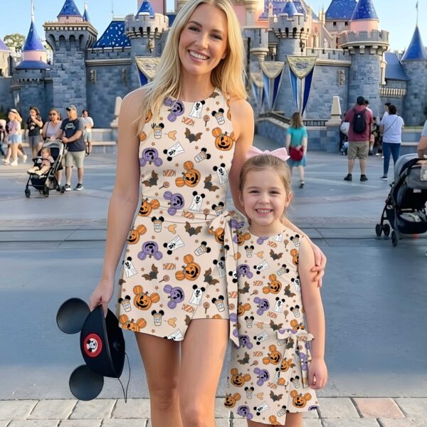 Girls Mickey Pumpkin Tennis Dress Skirt, Family Matching Halloween Outfit