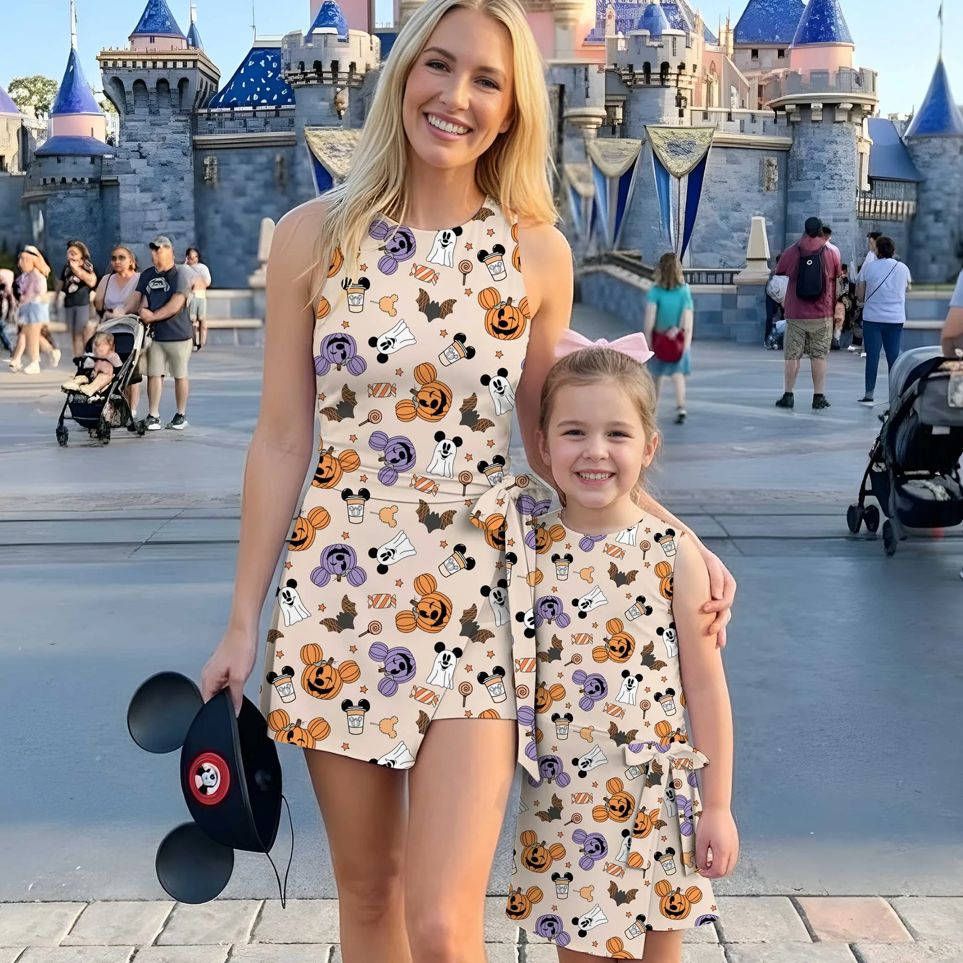 Girls Mickey Pumpkin Tennis Dress Skirt, Family Matching Halloween Outfit